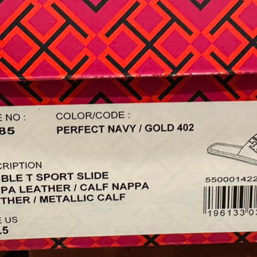 Tory Burch Dark Blue Slide Sandals - Picture 7 of 7